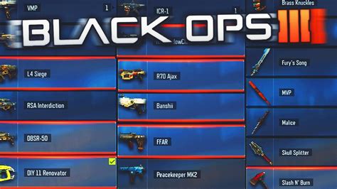 all guns bo3|bo3 all dlc weapons list.